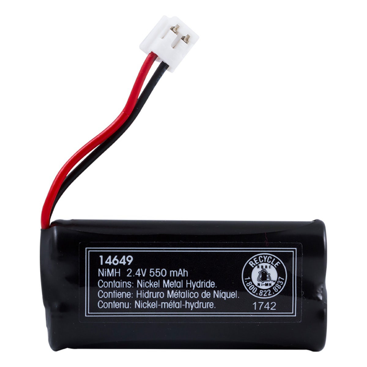 Power Gear Rechargeable Cordless Phone Battery, Nickel Metal Hydride, 2.4V, 550 mAh