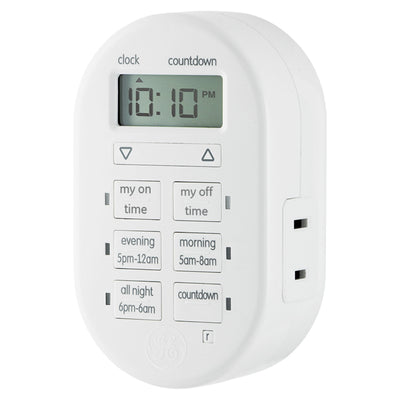 myTouchSmart Indoor Plug-in Simple Set Digital Timer, White