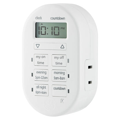 myTouchSmart Indoor Plug-in Simple Set Digital Timer, White