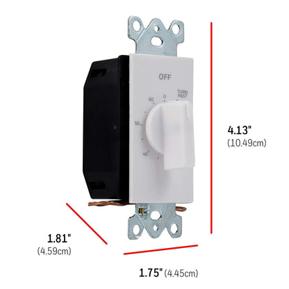 UltraPro In-Wall 60-Minute Spring-Wound Timer, White/Almond