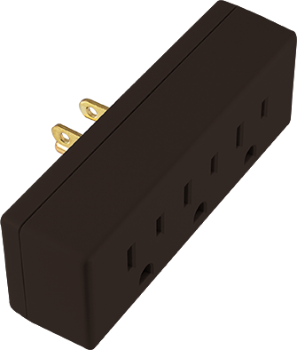 GE 3-Outlet Wall Tap, Brown