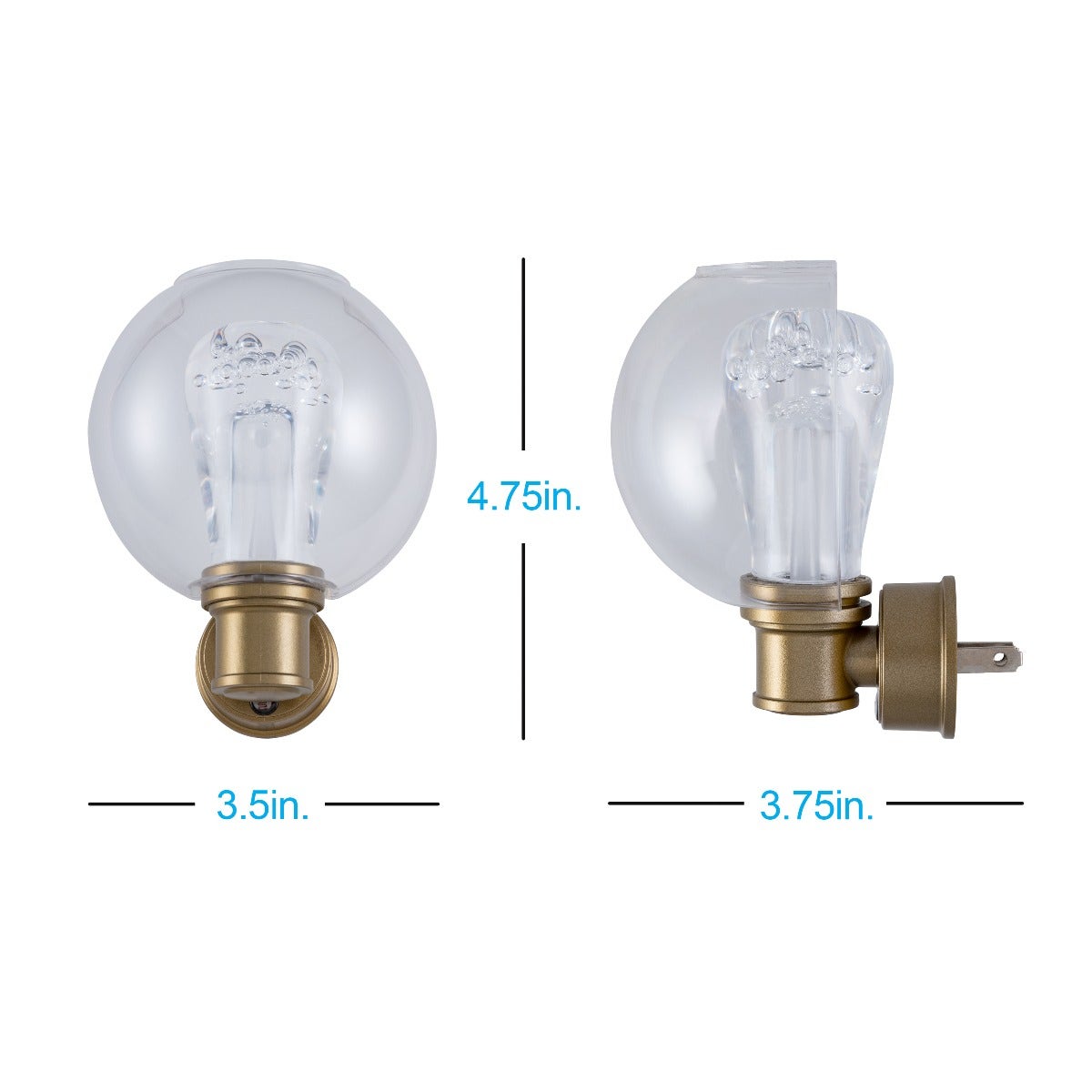 GE Vintage Bowl Lens Light Sensing LED Night Light, Gold