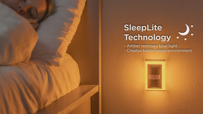 Enbrighten SleepLite Night Light, Motion Select, Motion-Boost, Amber LED, Coverlite, Backlit, Oil Rubbed Bronze