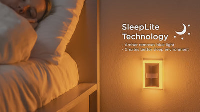 Enbrighten SleepLite Night Light, Motion Select, Motion-Boost, Amber LED, Coverlite, Backlit, Brushed Nickel