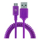 Uber 4ft. Micro USB Sync Charging Cable with Coiled Cord, Purple