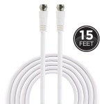 GE 15ft. RG6 Coaxial Cable with F-Type Connectors, White