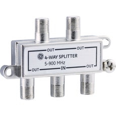 GE 4-Way Signal Splitter, Silver
