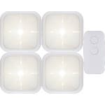 GE Battery Operated LED Puck Lights with Remote, 4 Pack, White