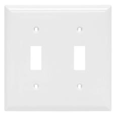 Power Gear Double Toggle Switch Wall Plate, White