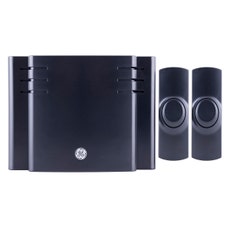 GE Battery Operated 8-Chime 2-Push Button Wireless Door Chime Kit, Black