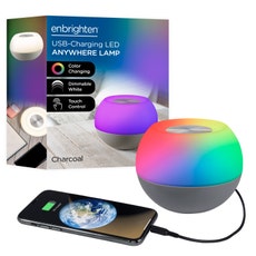 Enbrighten USB-Charging Color-Changing Tabletop LED Mini Bowl Night Light, Gray