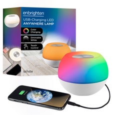 Enbrighten USB-Charging Color-Changing Tabletop LED Mini Bowl Night Light, White