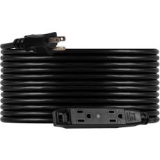 UltraPro 3-Outlet 50ft. Heavy Duty Indoor/Outdoor Extension Cord, Black