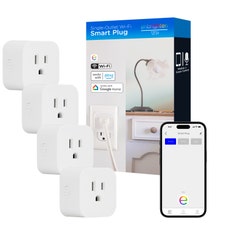 Enbrighten Plug-In 1-Outlet WiFi Smart Plug, White, 4 Pack