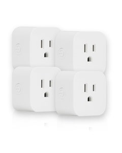 Enbrighten Plug-In 1-Outlet WiFi Smart Plug, White, 4 Pack