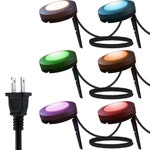 UltraPro Seasons Color-Changing LED Landscape Lights, 6 Pucks, 50ft. Black Cord