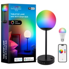 Enbrighten WiFi Color-Changing LED Tabletop Lamp with USB Charging, Black
