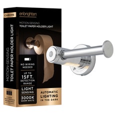 Enbrighten LED Motion Sensing Toilet Paper Holder Light, Chrome