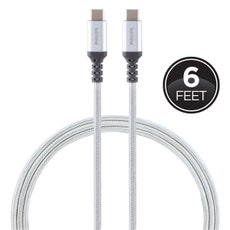 Philips Elite 6ft. USB-C Braided Charging Cable with Aluminum Connectors, Silver