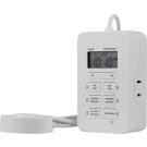 UltraPro Indoor Plug-In 2-Outlet Digital Timer with 5ft. Tethered Button, White