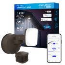 Enbrighten Outdoor Single-Head Motion-Sensing WiFi LED Security Light, Bronze