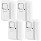 Philips Battery Operated Door Alarm, 4 Pack, White