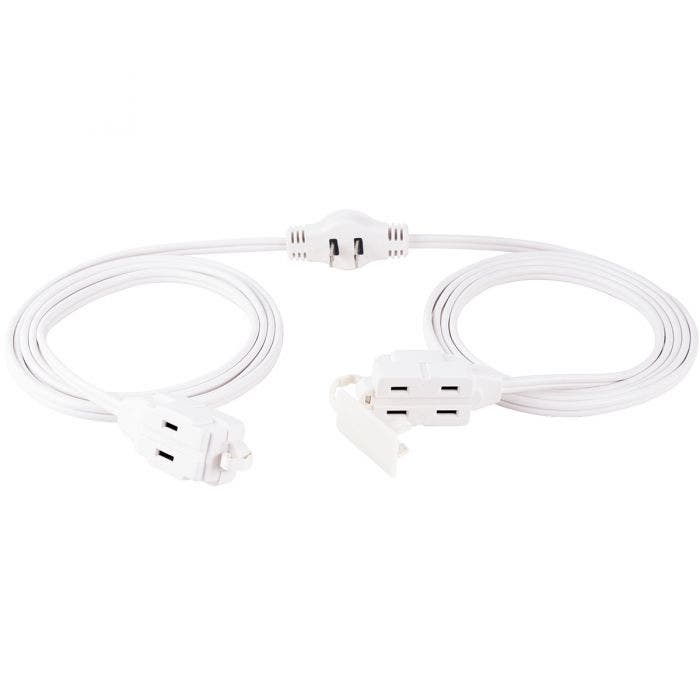 White Voltec Industries 01-00016 15-Feet Triple Outlet Household Extension Cord 