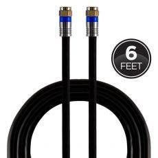 GE 6ft. RG6 Quad-Shield Coaxial Cable, Black