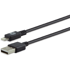 GE 6ft. USB-A Lightning Charging Cable, Black
