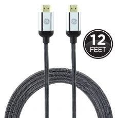 GE UltraPro Premium 12ft. 4K HDMI Cable with Ethernet, Silver