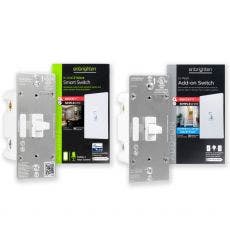 Enbrighten Z-Wave In-Wall Smart Toggle Switch With QuickFit™ And SimpleWire™ and Enbrighten Add-On Toggle Switch With QuickFit™ And SimpleWire™, White/Almond