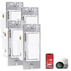 UltraPro WiFi In-Wall Smart Switch With QuickFit™ And SimpleWire™, 4 Pack, White