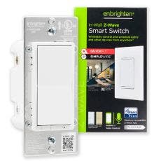 Enbrighten Z-Wave Plus In-Wall Smart Paddle Switch, 700 Series, White/Almond