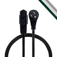 GE 3-Outlet 3ft. Extension Cord with Right-Angle Plug, Black