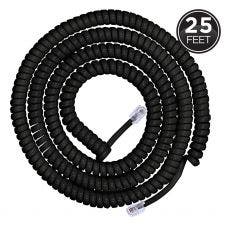Power Gear 25ft. Coiled Phone Cord, Black