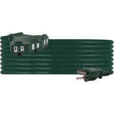 Philips 3-Outlet 25ft. Outdoor Extension Cord with Power Block, Green 