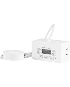 UltraPro Indoor Plug-In 2-Outlet Digital Timer with Push Button, White