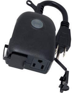 Enbrighten Outdoor Plug-in 2-Outlet WiFi Smart Switch, Black