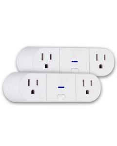 UltraPro Plug-In 2-Outlet WiFi Smart Switch, 2 Pack, White