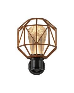 GE Vintage Geometric Cage Frame Light Sensing LED Night Light, Bronze