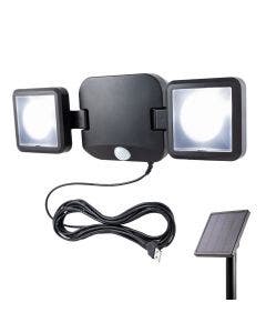 Energizer Outdoor Solar and USB Powered 2-Head Motion-Sensing LED Security Light, Black