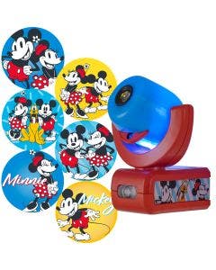 Projectables Disney Mickey & Minnie Light Sensing 6-Image LED Night Light, Blue/Red