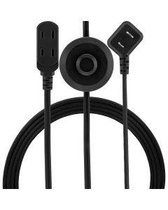 GE 3-Outlet 9ft. Extension Cord with Footswitch, Black