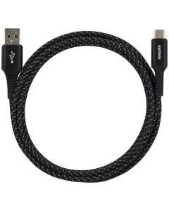 Philips 6ft. USB-C Charging Cable with Braided Cord, Black/Gray