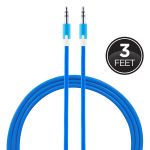 Uber 3ft. 3.5mm Auxiliary Audio Cable, Blue/White