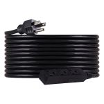 GE 3-Outlet 25ft. Heavy Duty Outdoor Extension Cord, Black