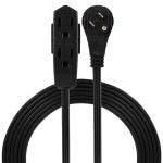 GE 3-Outlet 8ft. Extension Cord with Right Angle Plug, Black