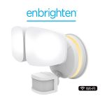 Enbrighten Outdoor 2-Head Motion-Sensing Back Lit WiFi LED Security Light, White