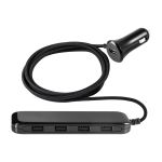 UltraPro 5-USB A Car Charging Station with 6ft. Braided Cord, Black 
