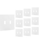 Power Gear Double Toggle Screwless Wall Plate, White, 10 Pack